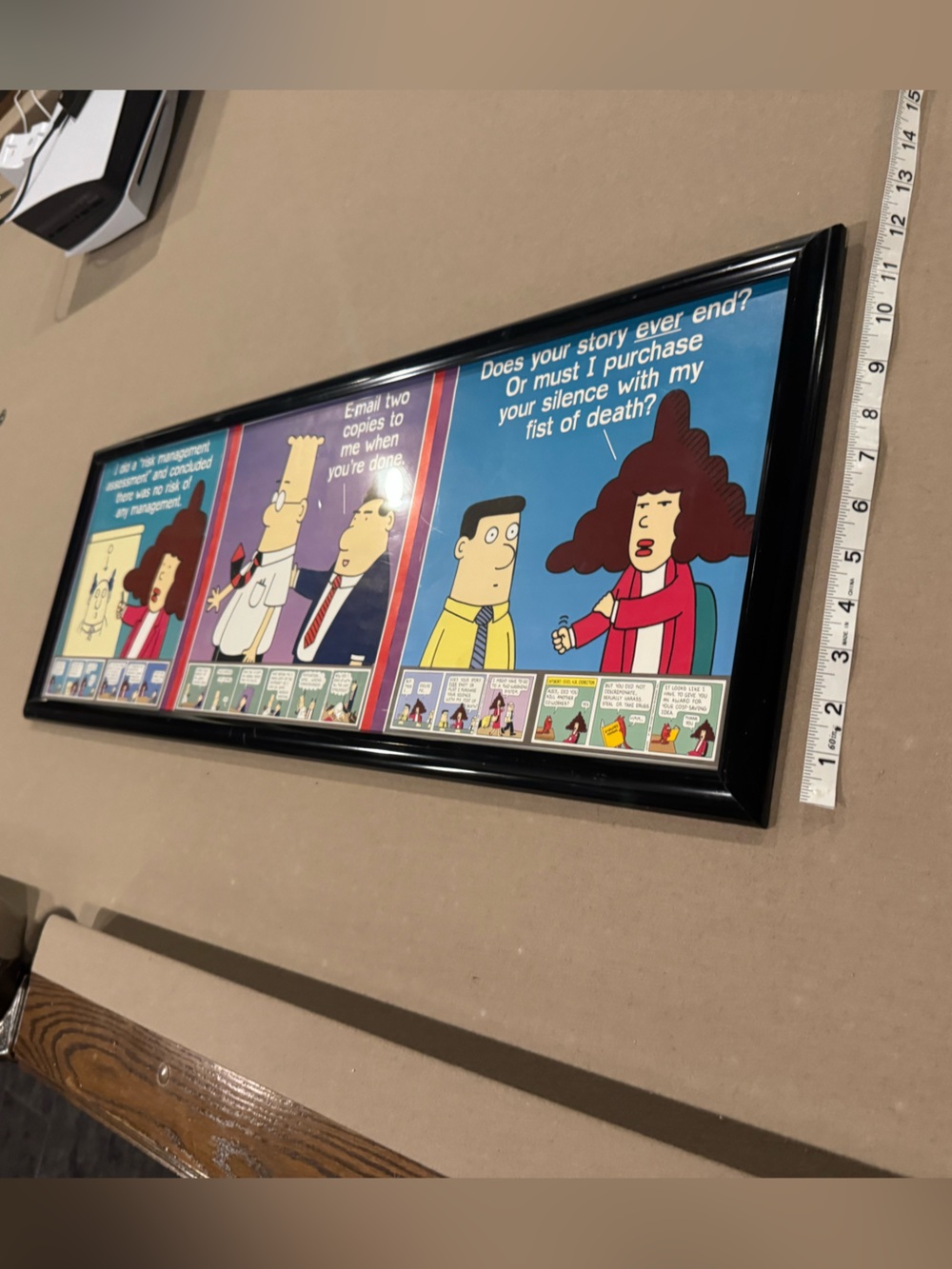 Dilbert Framed Comic Strip Wall Art - Blue and Black